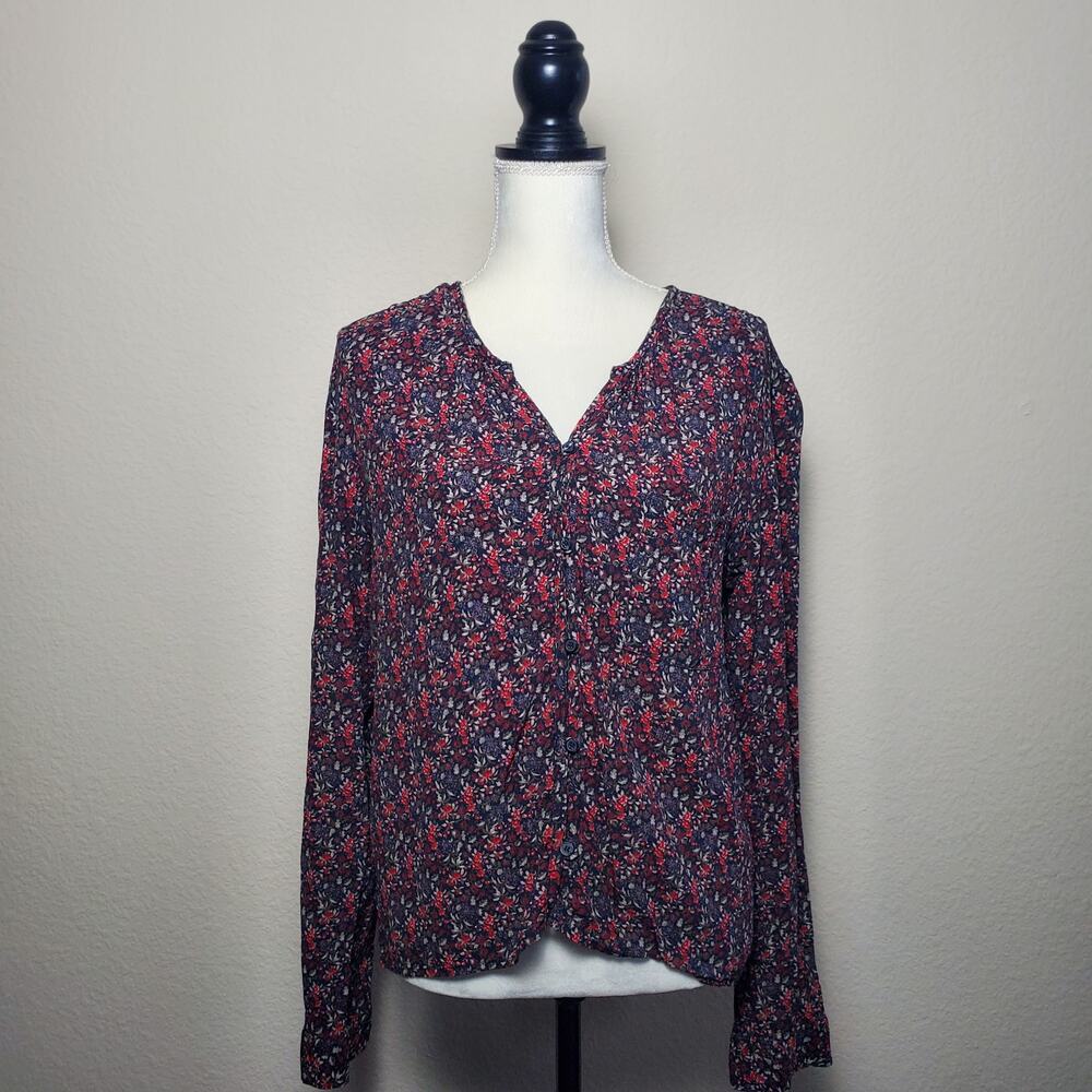 Treasure & Bond Black Floral Blouse Medium